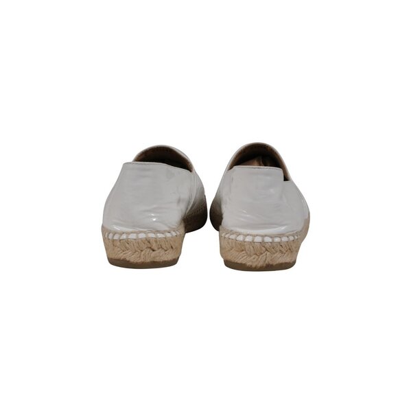 Chanel Women CC Logo Espadrilles EU 39 US 9 White Black Patent Leather Cork Sole - Picture 6 of 12